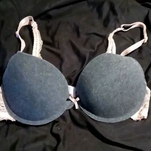 a grey and pink bra